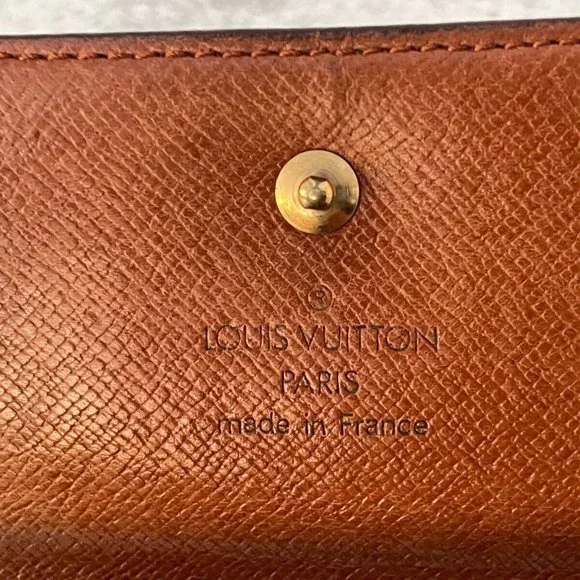 Vintage Louis Vuitton Wallet Card Holder Brown leather Made in France Authentic - Picture 5 of 11